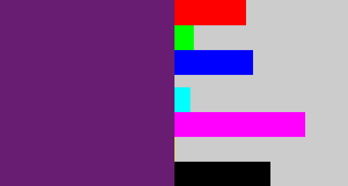 Hex color #681d72 - darkish purple