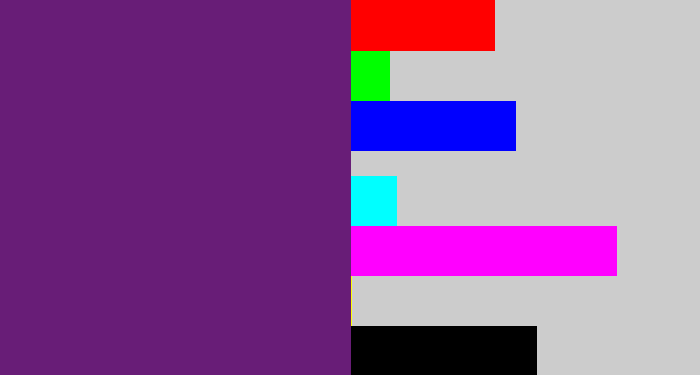 Hex color #681d77 - darkish purple