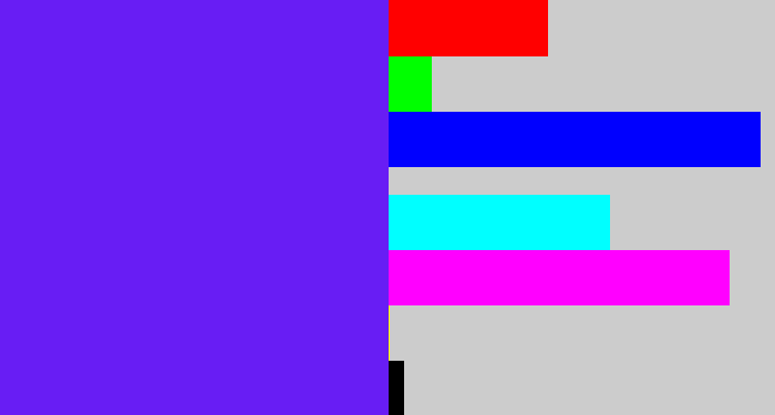 Hex color #681df4 - purply blue