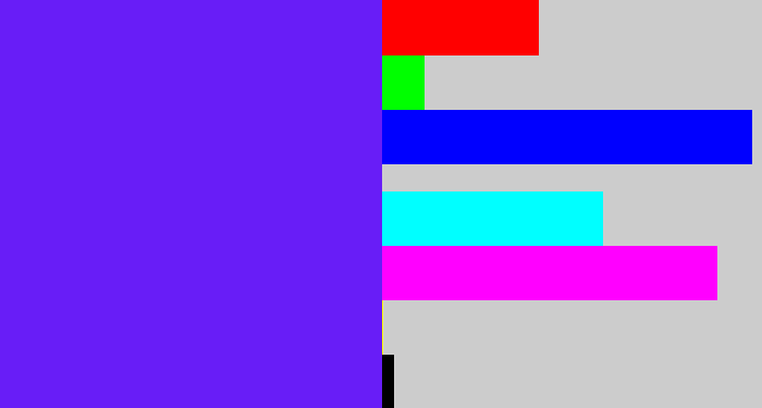 Hex color #681df7 - purplish blue