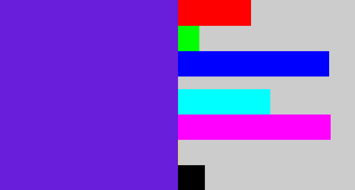 Hex color #681eda - purple/blue