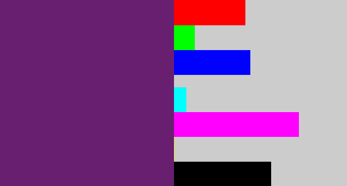 Hex color #681f70 - darkish purple