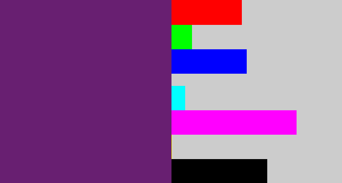 Hex color #681f71 - darkish purple