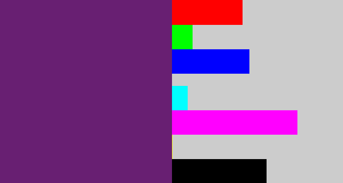 Hex color #681f72 - darkish purple