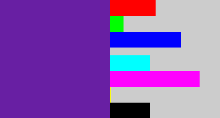 Hex color #681fa3 - purple