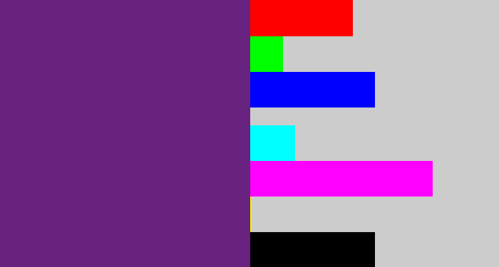 Hex color #68227f - darkish purple
