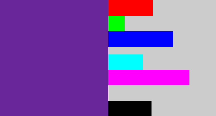 Hex color #68269a - purple