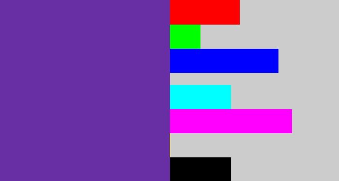 Hex color #682ea3 - purple