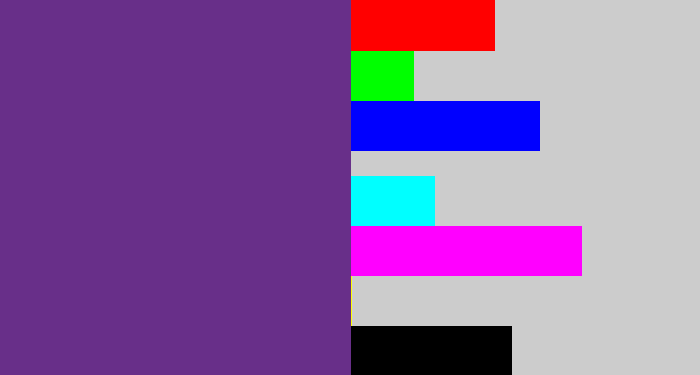 Hex color #682f89 - purple
