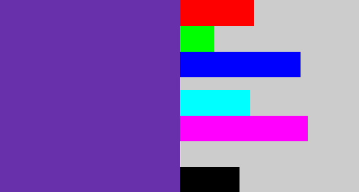 Hex color #6831ab - purple