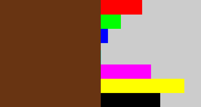 Hex color #683412 - brown