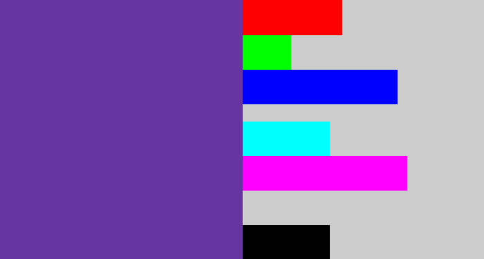 Hex color #6834a2 - purple