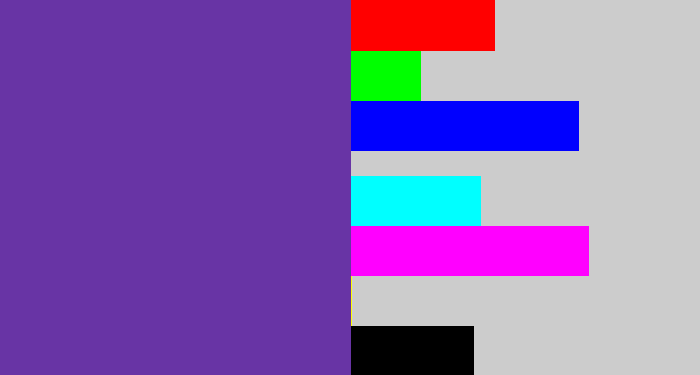Hex color #6834a5 - purple