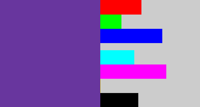 Hex color #68369e - purple