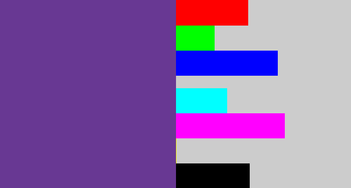 Hex color #683893 - purple