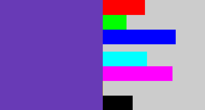 Hex color #683ab6 - bluey purple