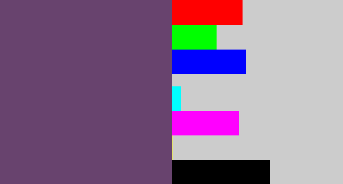 Hex color #68436e - dirty purple