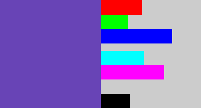 Hex color #6844b6 - bluey purple