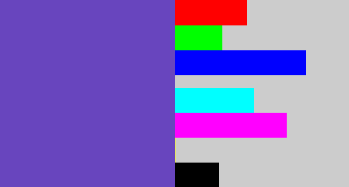 Hex color #6845be - bluey purple
