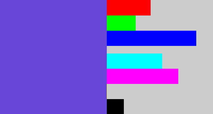 Hex color #6846d7 - bluey purple