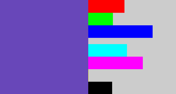 Hex color #6847b9 - bluey purple