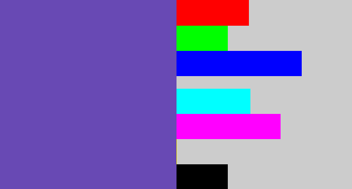 Hex color #6849b4 - bluey purple