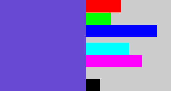 Hex color #6849d4 - bluey purple