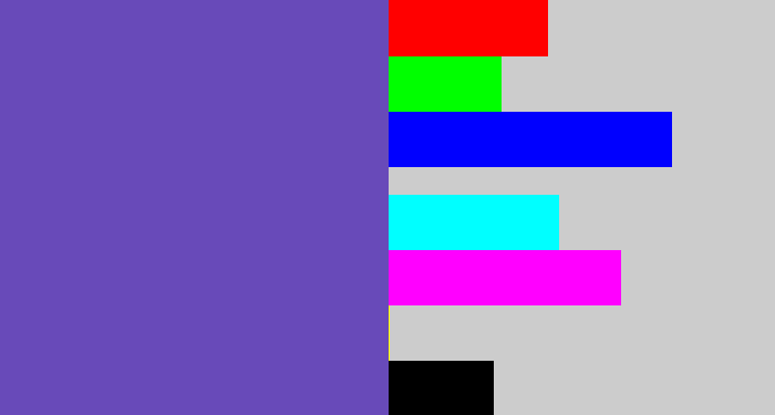 Hex color #684ab9 - bluey purple