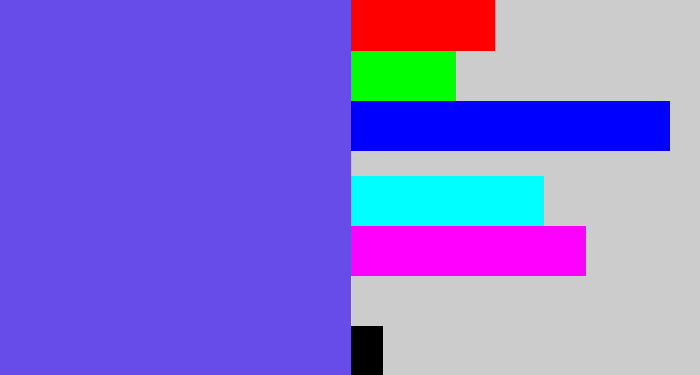 Hex color #684ce9 - purpleish blue