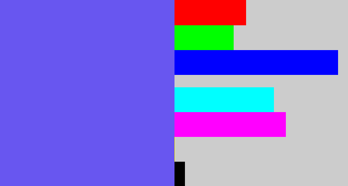Hex color #6856f0 - purpleish blue