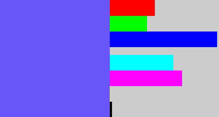 Hex color #6856fa - purpleish blue