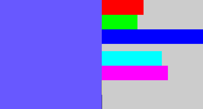 Hex color #6858ff - purpleish blue