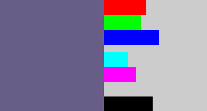 Hex color #685d87 - purplish grey