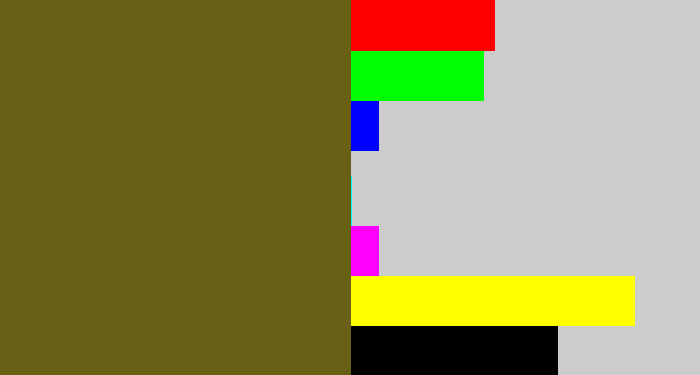 Hex color #686014 - greenish brown