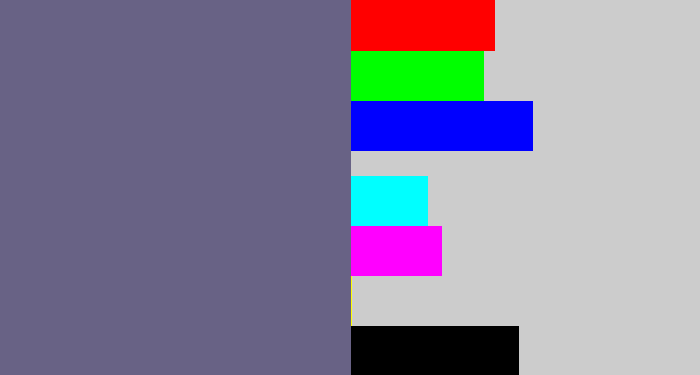 Hex color #686285 - purplish grey