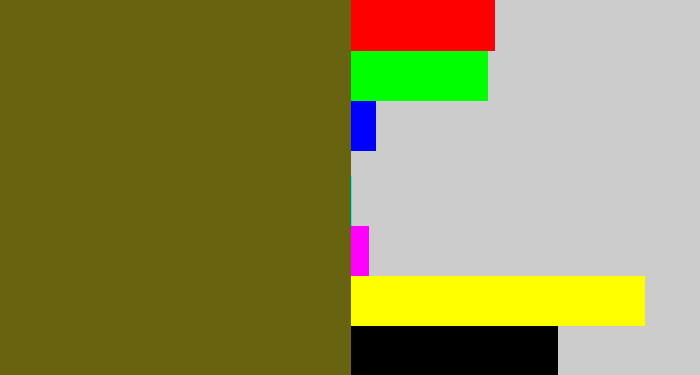 Hex color #686311 - greenish brown