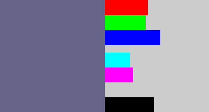 Hex color #686388 - purplish grey