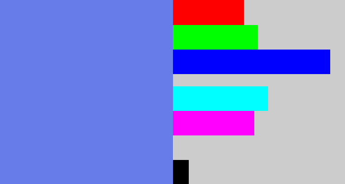 Hex color #687ce9 - soft blue