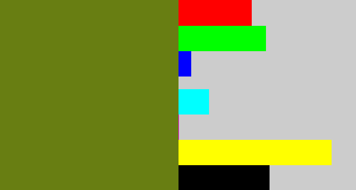 Hex color #687e12 - murky green