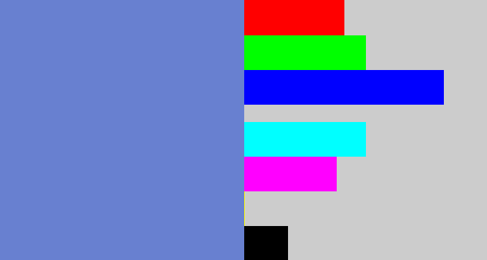 Hex color #6880d0 - faded blue