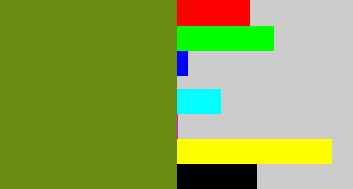 Hex color #688b10 - sap green