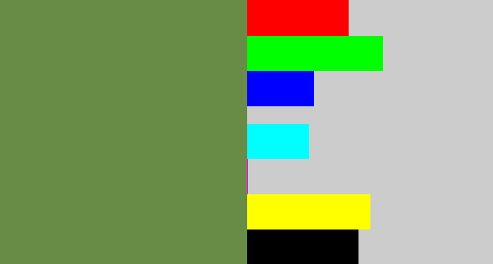 Hex color #688b45 - moss green