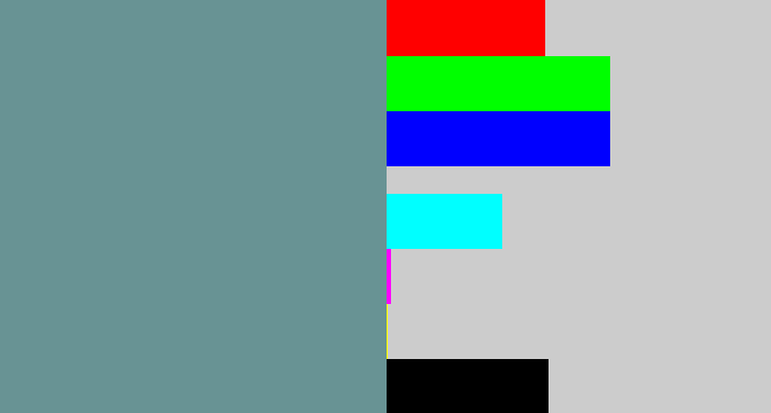 Hex color #689394 - bluish grey