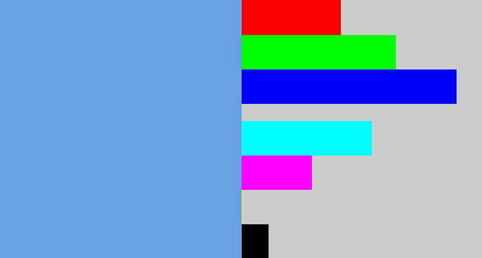 Hex color #68a2e4 - soft blue