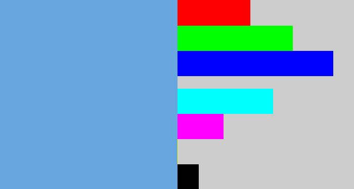 Hex color #68a6e0 - soft blue