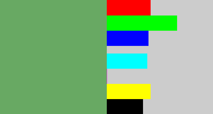 Hex color #68a963 - boring green