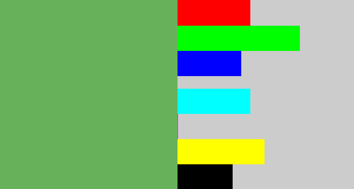 Hex color #68b15b - boring green