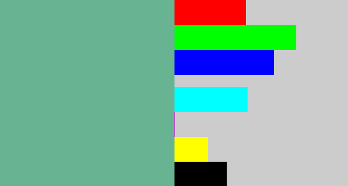 Hex color #68b391 - greyish teal