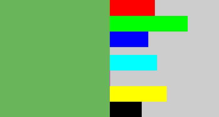 Hex color #68b658 - boring green