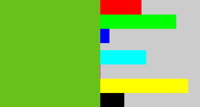 Hex color #68c118 - apple green